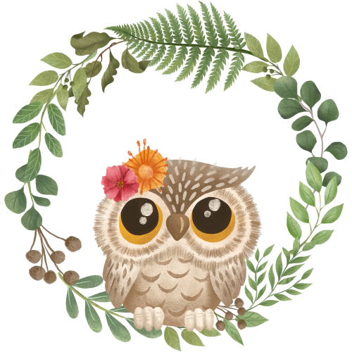 (s102-5-T) Owl Wreath
