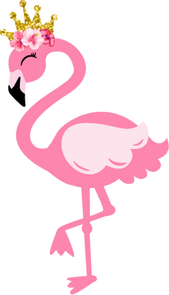 (s110-3C) Watercolor Flamingo Family Custom Text