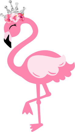 (s110-3C) Watercolor Flamingo Family Custom Text