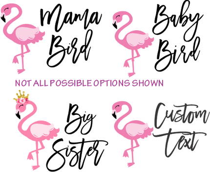 (s110-3C) Watercolor Flamingo Family Custom Text