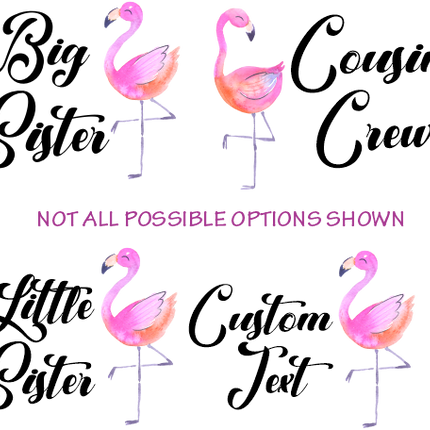 (112-03-A) Family Custom Text Watercolor Flamingo