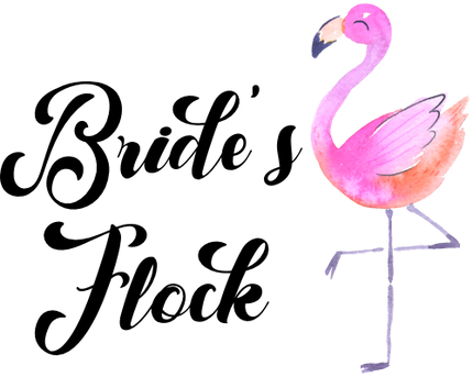 (112-03-A) Bridal Wedding Party Watercolor Flamingo Custom Text