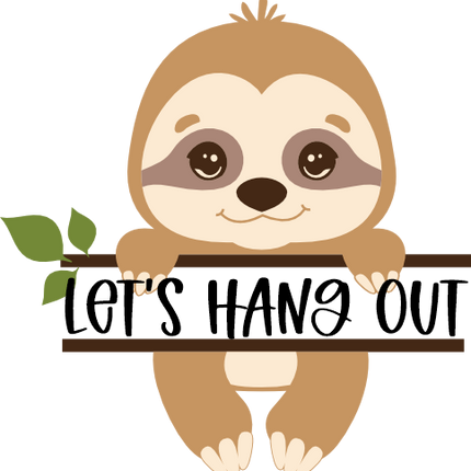 (s114-2G) Cute Baby Sloth Full Color Split Custom Text Name