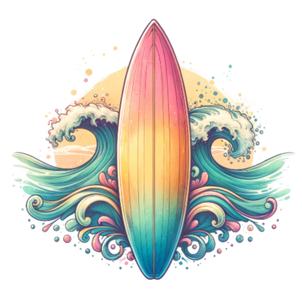 (s115-4-L) Surfboard Waves