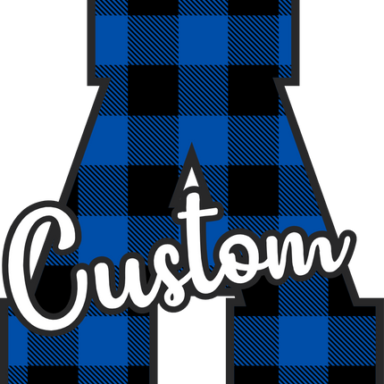 (s123-02) Royal Buffalo Plaid Letter Custom Name Text