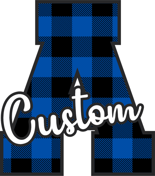 (s123-02) Royal Buffalo Plaid Letter Custom Name Text