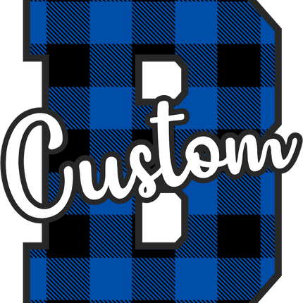 (s123-02) Royal Buffalo Plaid Letter Custom Name Text