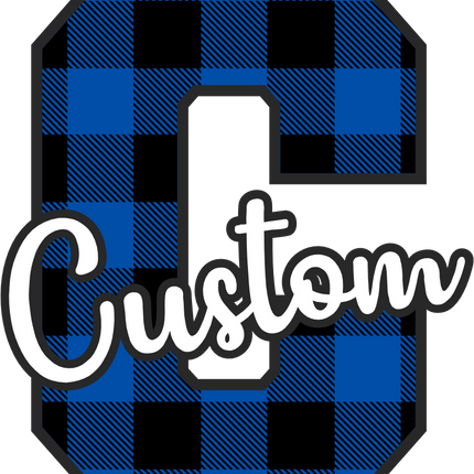 (s123-02) Royal Buffalo Plaid Letter Custom Name Text