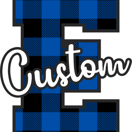 (s123-02) Royal Buffalo Plaid Letter Custom Name Text