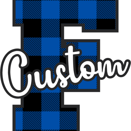 (s123-02) Royal Buffalo Plaid Letter Custom Name Text
