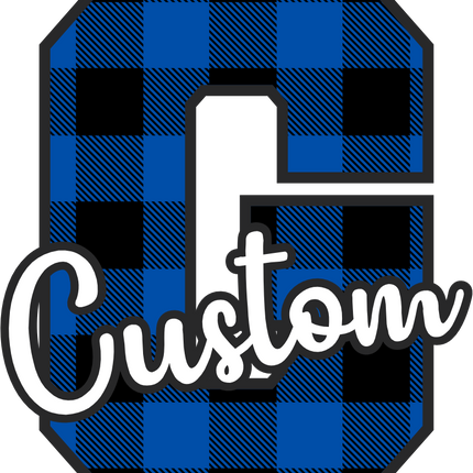 (s123-02) Royal Buffalo Plaid Letter Custom Name Text