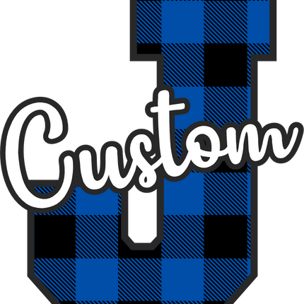 (s123-02) Royal Buffalo Plaid Letter Custom Name Text
