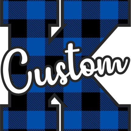 (s123-02) Royal Buffalo Plaid Letter Custom Name Text
