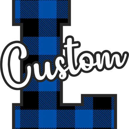 (s123-02) Royal Buffalo Plaid Letter Custom Name Text