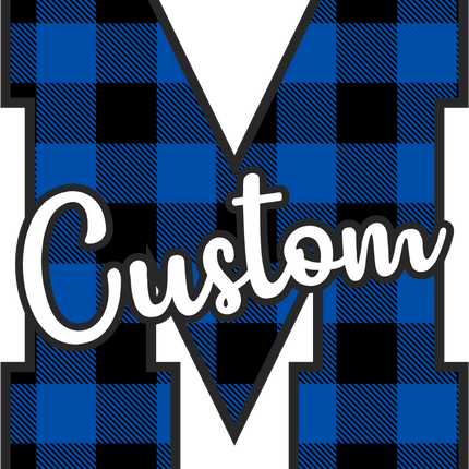(s123-02) Royal Buffalo Plaid Letter Custom Name Text