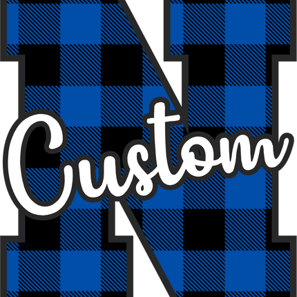(s123-02) Royal Buffalo Plaid Letter Custom Name Text