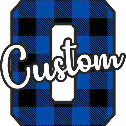 (s123-02) Royal Buffalo Plaid Letter Custom Name Text