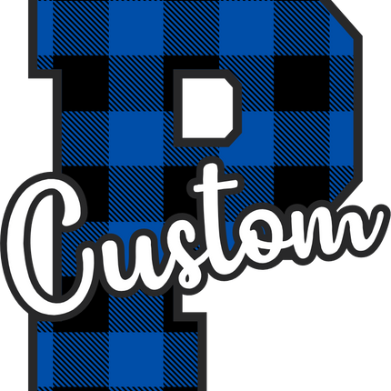 (s123-02) Royal Buffalo Plaid Letter Custom Name Text