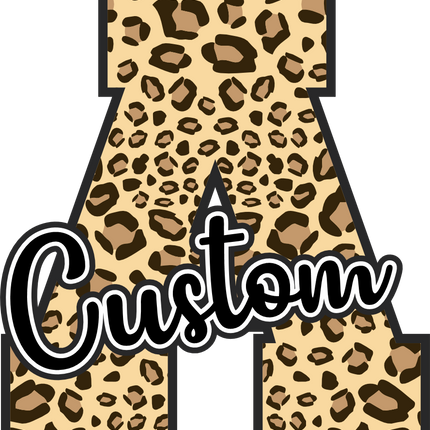 (s123-02) Leopard Letter Custom Name Text