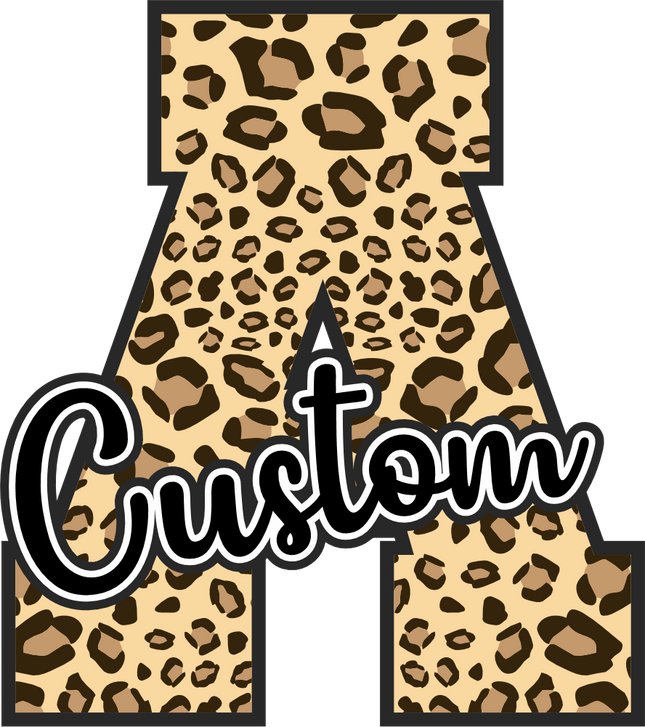 (s123-02) Leopard Letter Custom Name Text