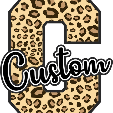 (s123-02) Leopard Letter Custom Name Text