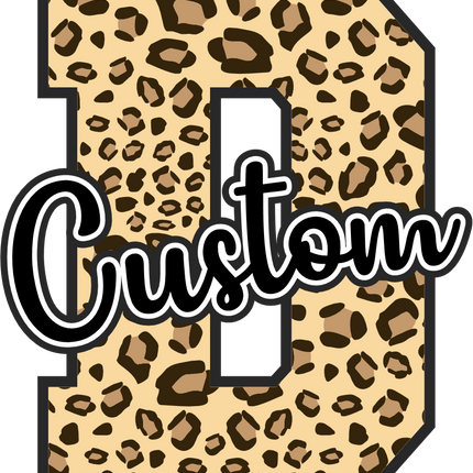 (s123-02) Leopard Letter Custom Name Text