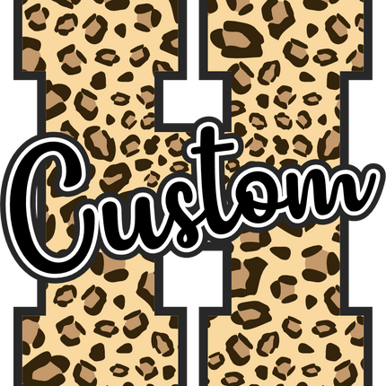 (s123-02) Leopard Letter Custom Name Text