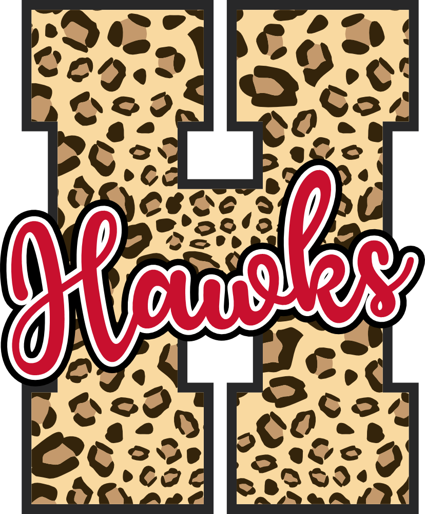 (s123-02) Hawks Leopard Custom Letter Team Name Text
