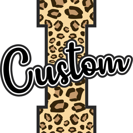 (s123-02) Leopard Letter Custom Name Text