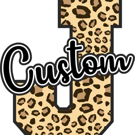 (s123-02) Leopard Letter Custom Name Text
