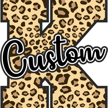 (s123-02) Leopard Letter Custom Name Text