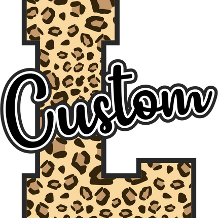 (s123-02) Leopard Letter Custom Name Text