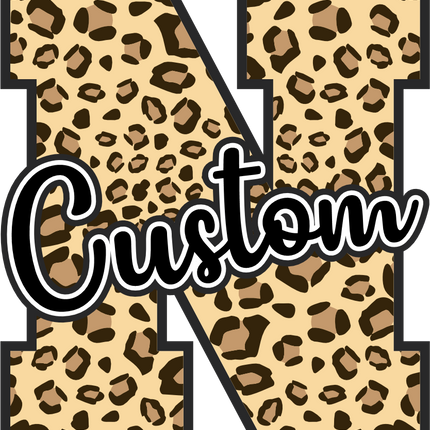 (s123-02) Leopard Letter Custom Name Text