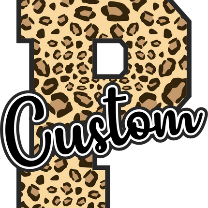 (s123-02) Leopard Letter Custom Name Text
