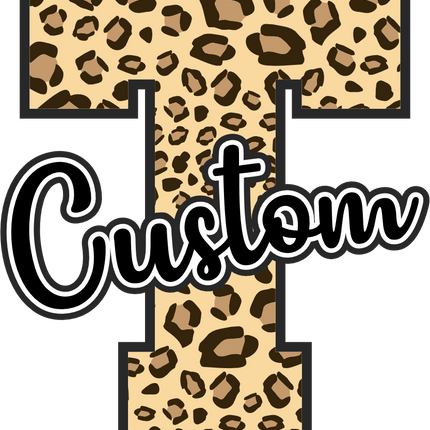 (s123-02) Leopard Letter Custom Name Text