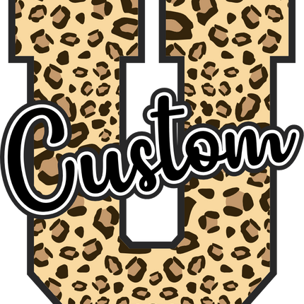 (s123-02) Leopard Letter Custom Name Text
