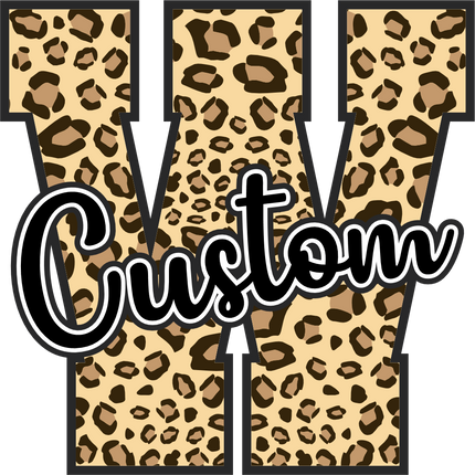 (s123-02) Leopard Letter Custom Name Text