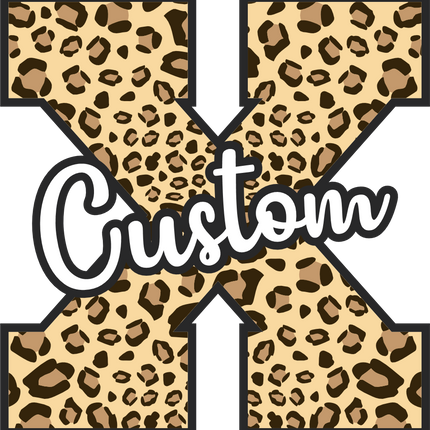 (s123-02) Leopard Letter Custom Name Text