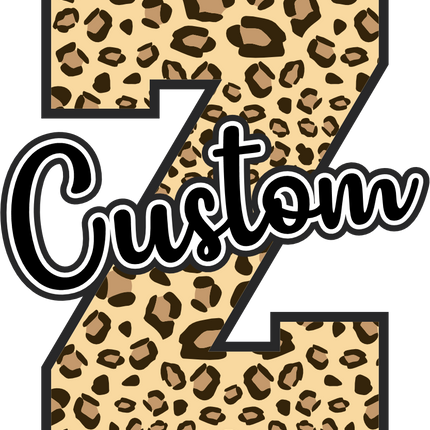 (s123-02) Leopard Letter Custom Name Text