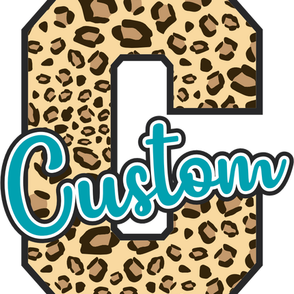 (s123-02) Leopard Letter Custom Name Text
