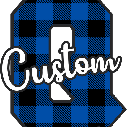 (s123-02) Royal Buffalo Plaid Letter Custom Name Text