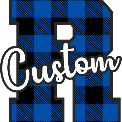(s123-02) Royal Buffalo Plaid Letter Custom Name Text