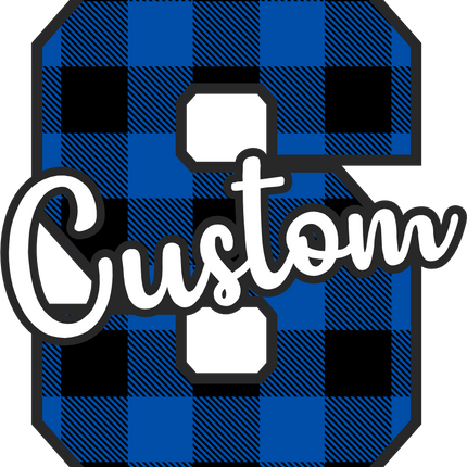 (s123-02) Royal Buffalo Plaid Letter Custom Name Text