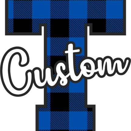 (s123-02) Royal Buffalo Plaid Letter Custom Name Text