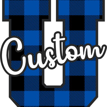 (s123-02) Royal Buffalo Plaid Letter Custom Name Text
