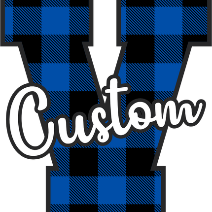 (s123-02) Royal Buffalo Plaid Letter Custom Name Text