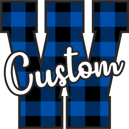 (s123-02) Royal Buffalo Plaid Letter Custom Name Text