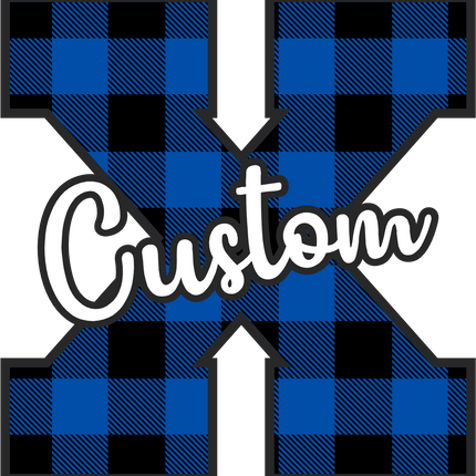 (s123-02) Royal Buffalo Plaid Letter Custom Name Text