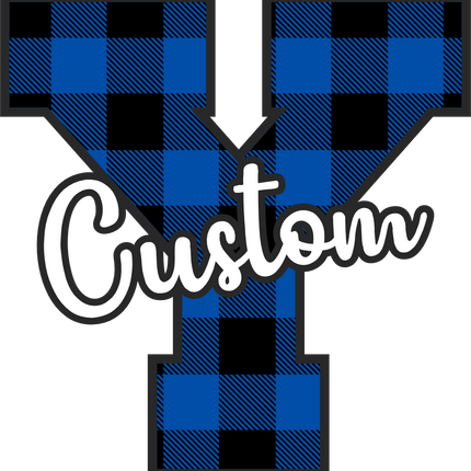 (s123-02) Royal Buffalo Plaid Letter Custom Name Text