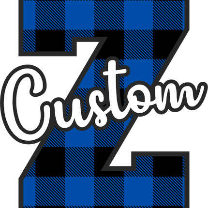 (s123-02) Royal Buffalo Plaid Letter Custom Name Text